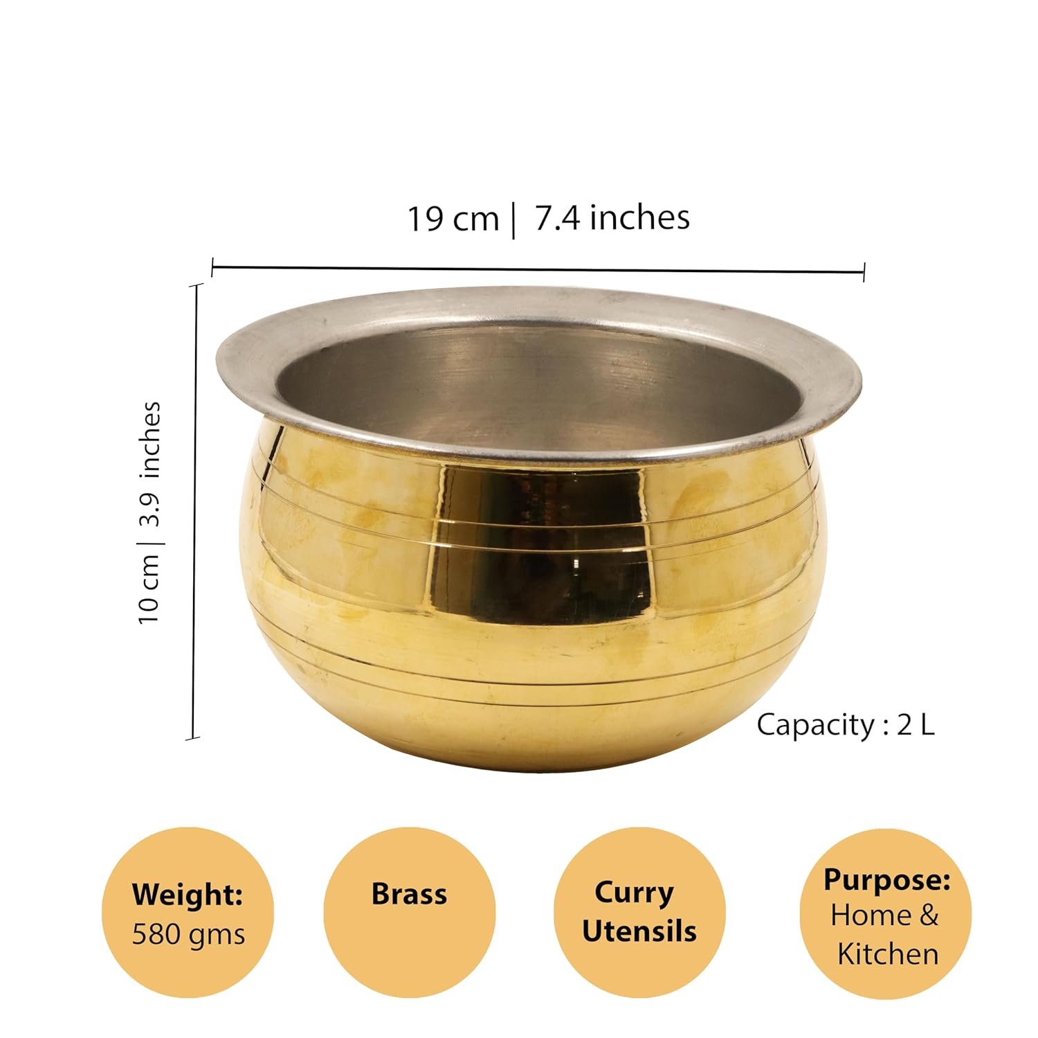 Traditional Brass Cooking Pot-ArtyCraftz.com