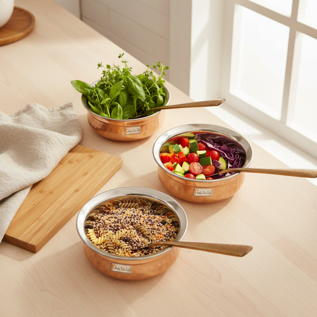 Copper Stainless Steel Serving Bowl Handi-ArtyCraftz.com