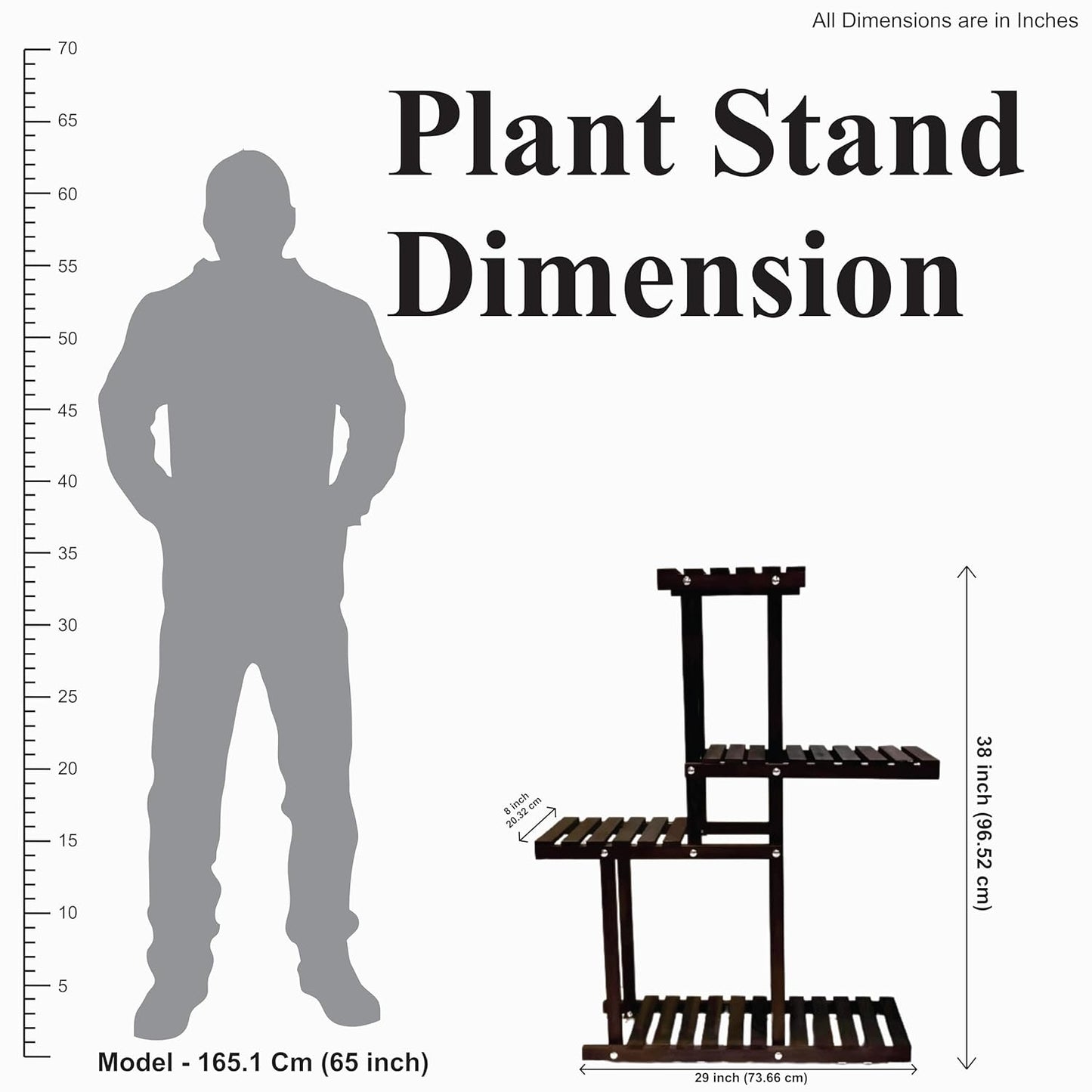 Wooden Stand with out Pot for Indoor and Outdoor