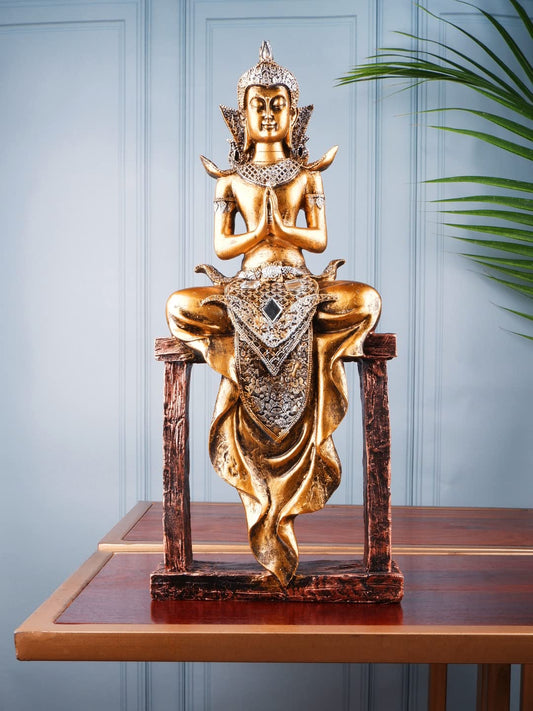 Elegant Resin Thai Buddha Statue for Home & Meditation Decor
