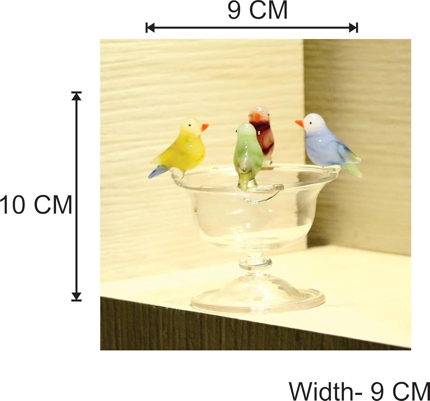 Handcrafted Glass Bird Bowl Showpiece-ArtyCraftz.com