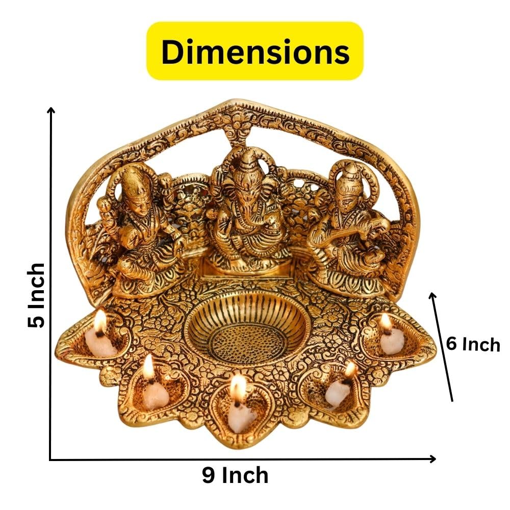 Laxmi Ganesh Saraswathi Idol Diya lamp