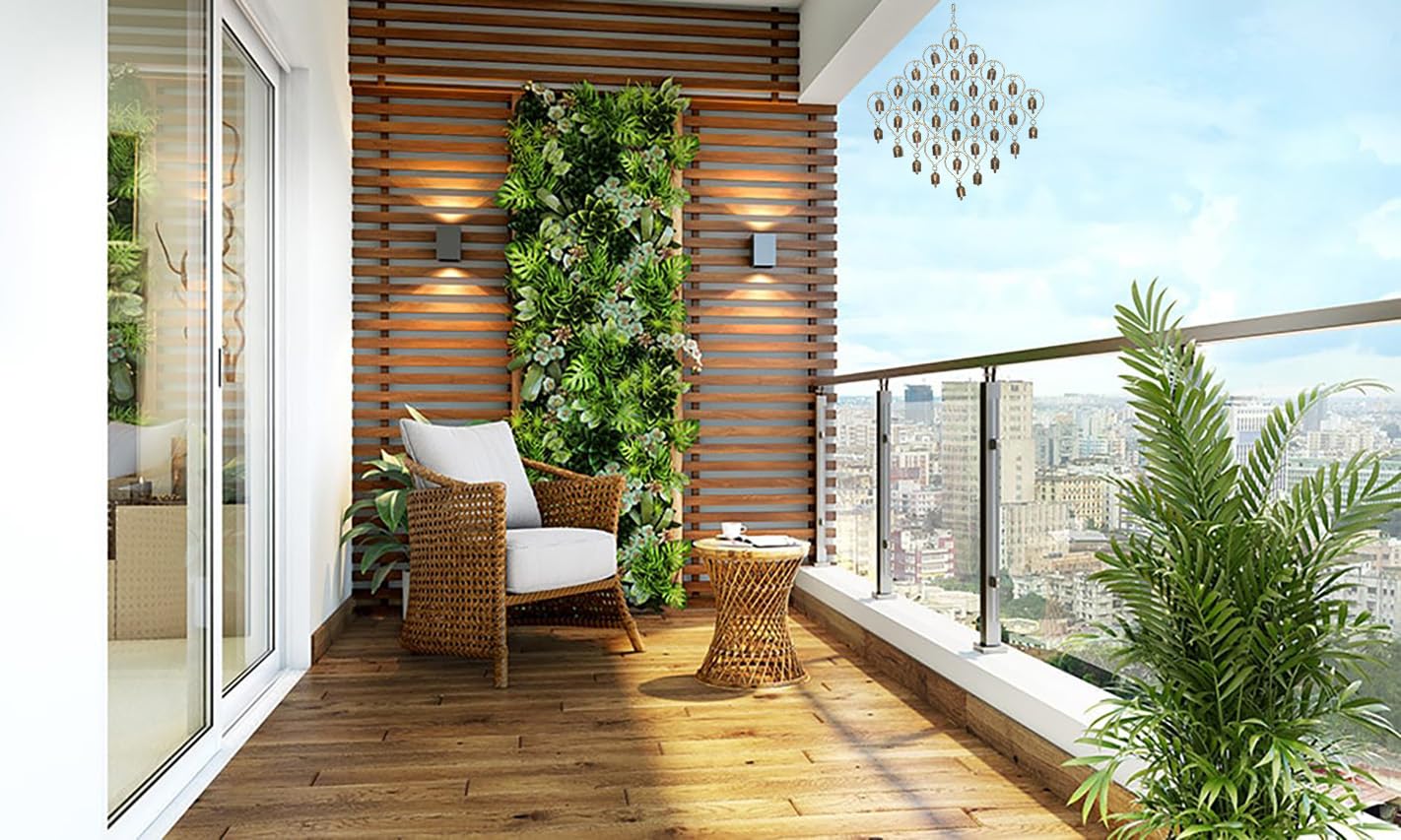 Wrought Iron Copper-Zinc Coated Home Decor Chimes Cow Bell - Cluster