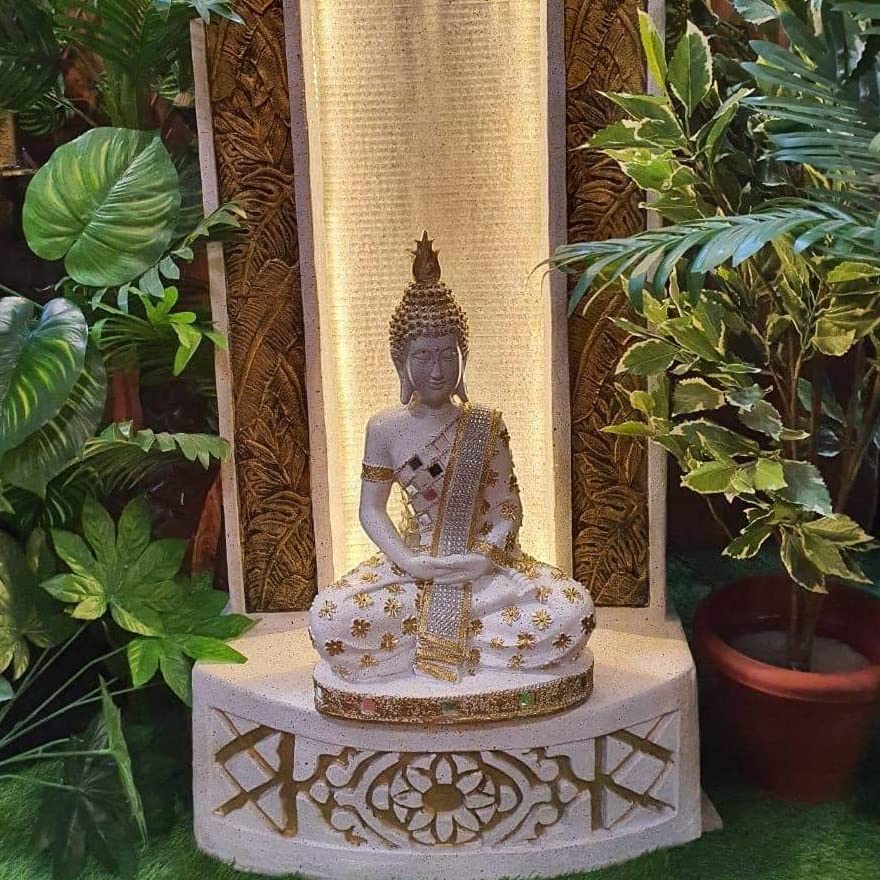 Resin Buddha Water Fountain 4 Feet for Home Decor and Garden