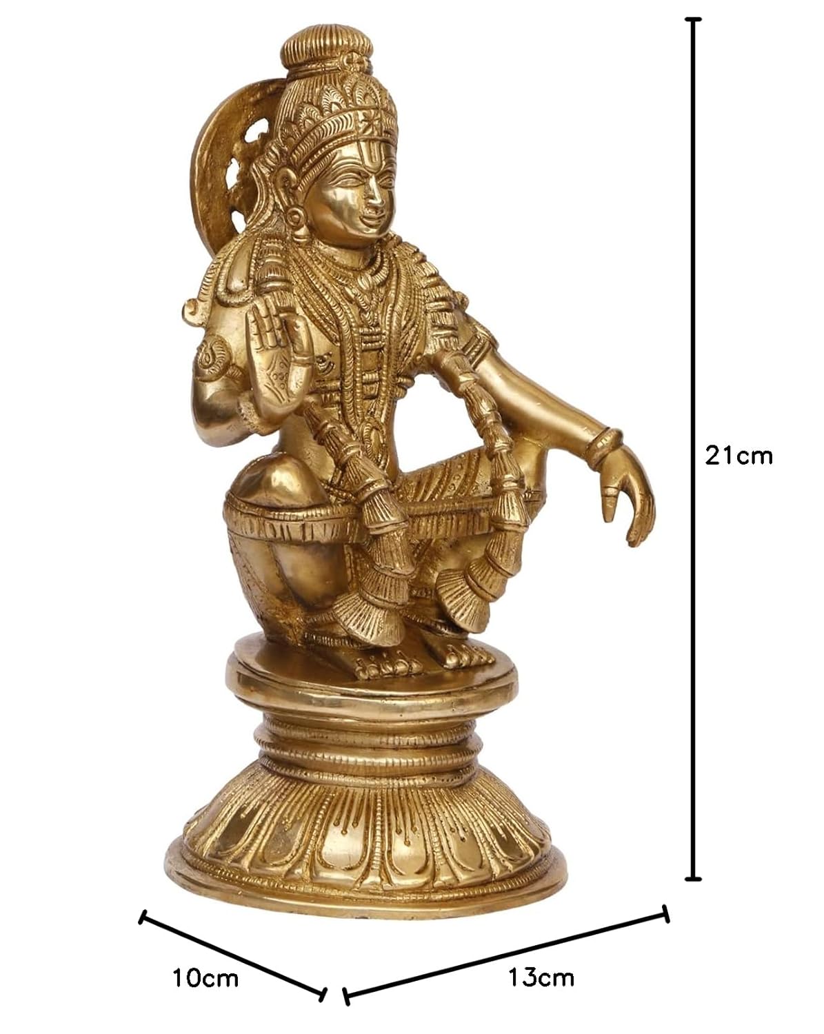 Brass Lord Ayyappa Idol-ArtyCraftz.com
