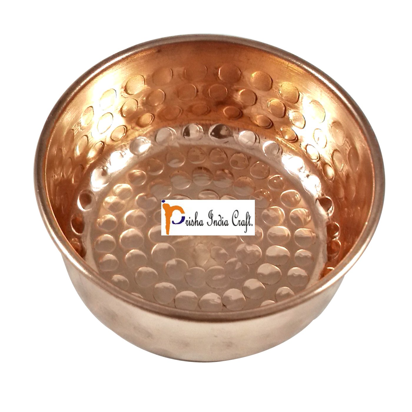 Hammered Design Pure Copper Serving Bowl with Spoon Set- ArtyCraftz.com