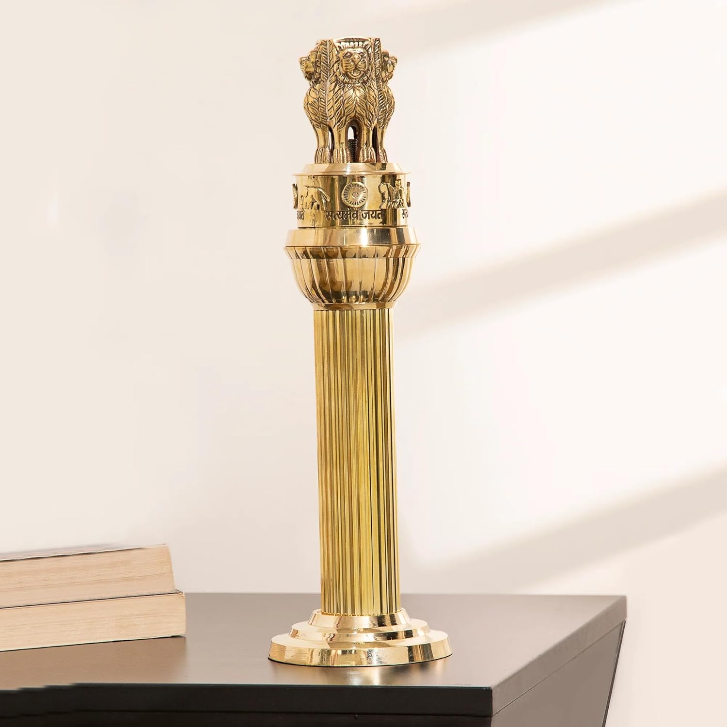 Brass Ashoka Pillar Table Decor-ArtyCraftz.com