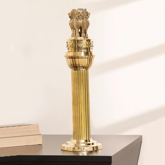 Brass Ashoka Pillar Table Decor-ArtyCraftz.com