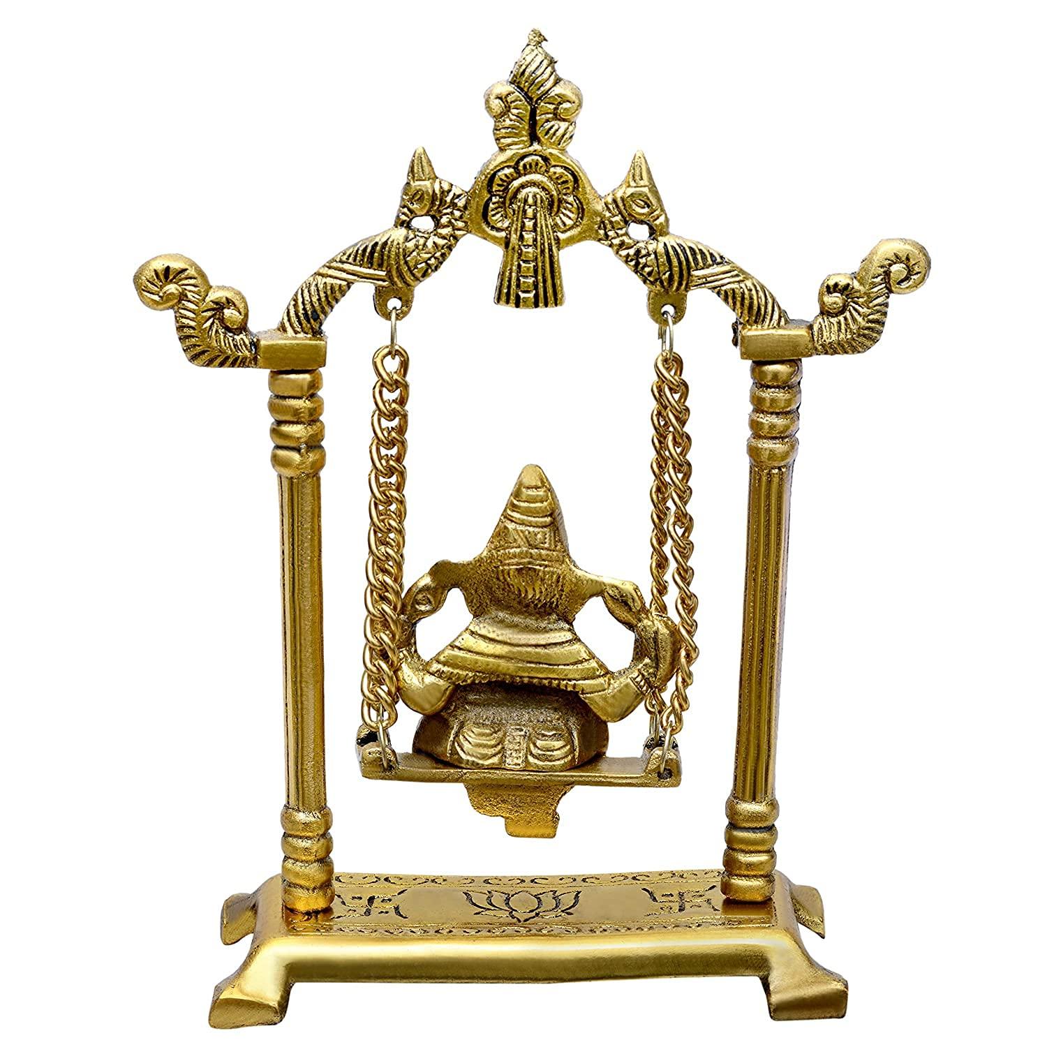Metal Ganesha Sitting Swing Idol Back View