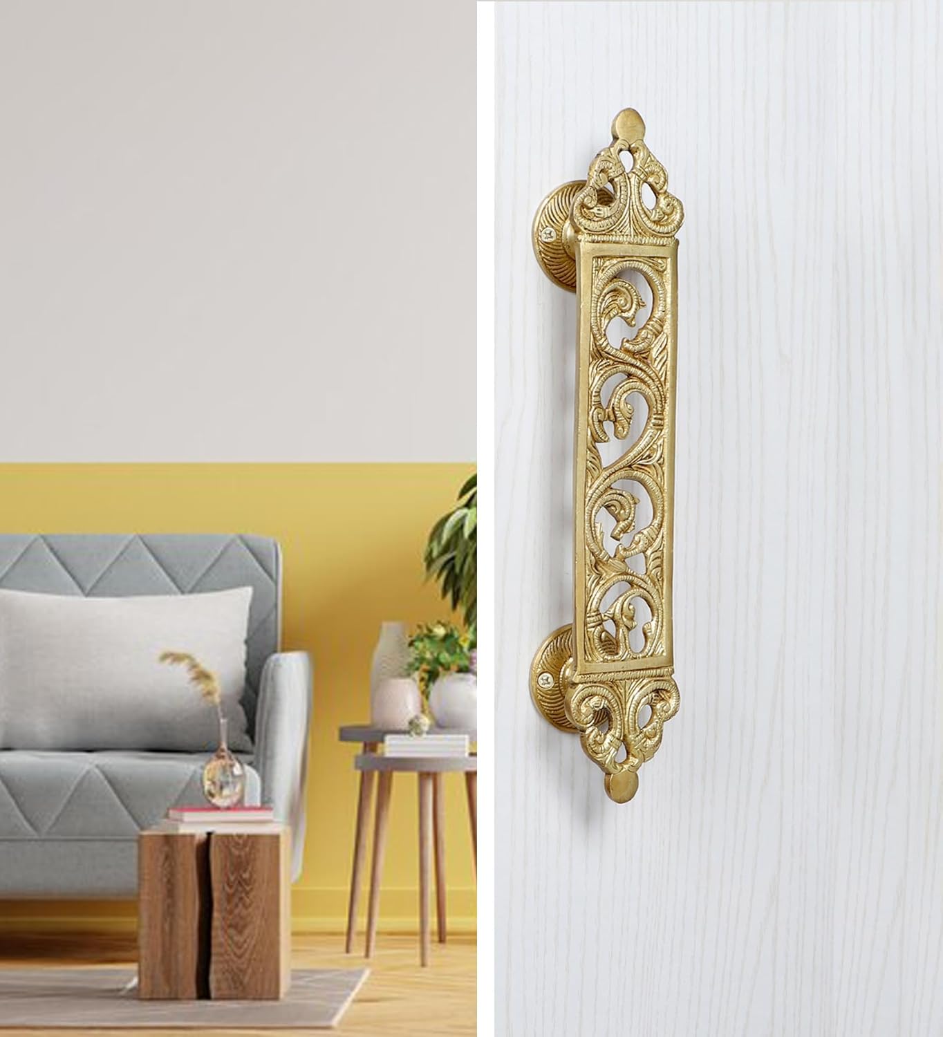 Antique Brass Decorative Door Pull Handle-ArtyCraftz.com