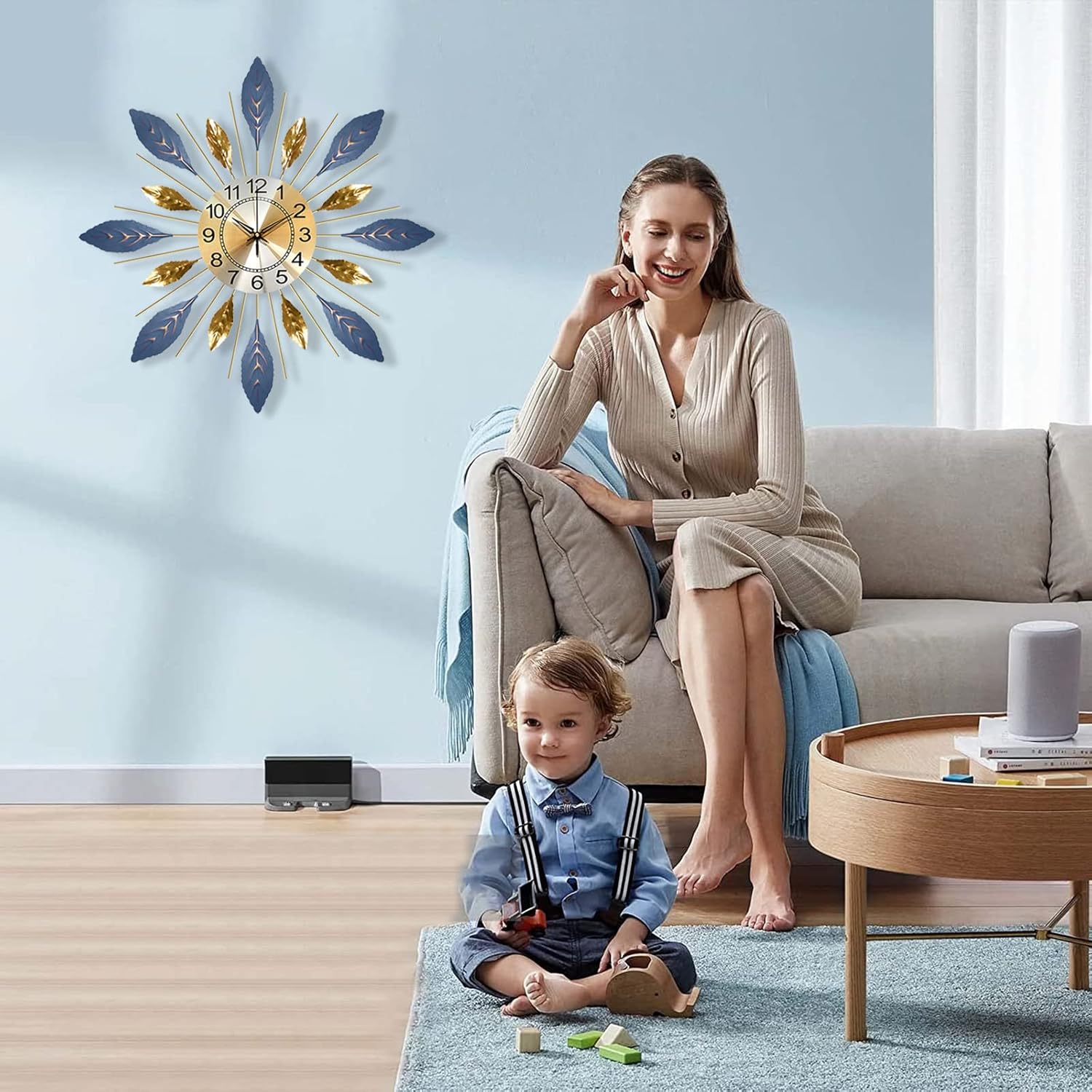 Large Starburst Wall Clock 30 Inches