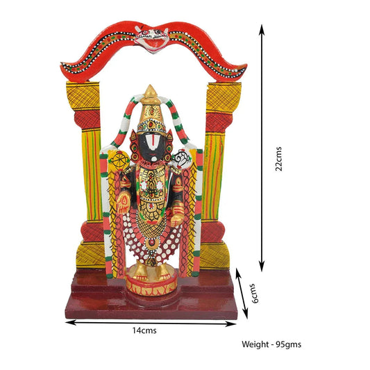 Kondapalli Wooden Lord Balaji Idol Dimension