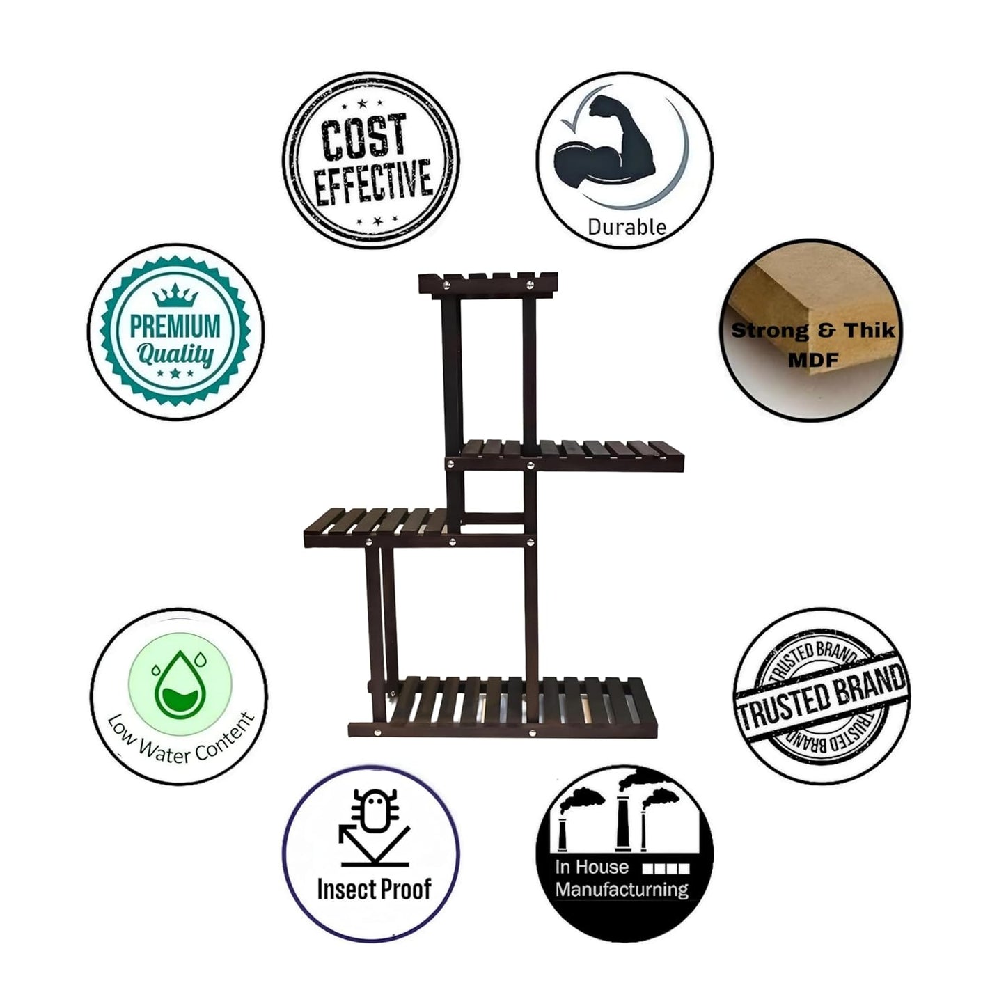 Wooden Stand with out Pot for Indoor and Outdoor