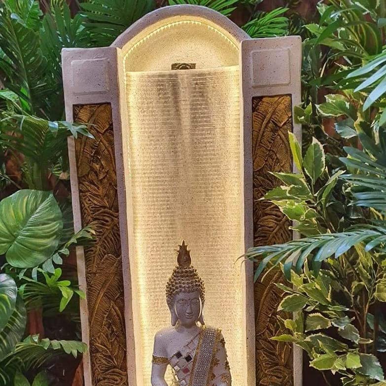 Resin Buddha Water Fountain 4 Feet for Home Decor and Garden