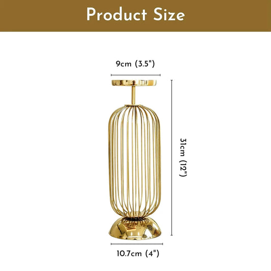 Decorative Metal Pillar Candle Holder Stand with Dimensions