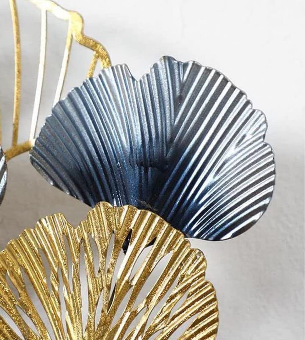 Luxury Metal Ginko Floral Wall Clock- ArtyCraftz.com