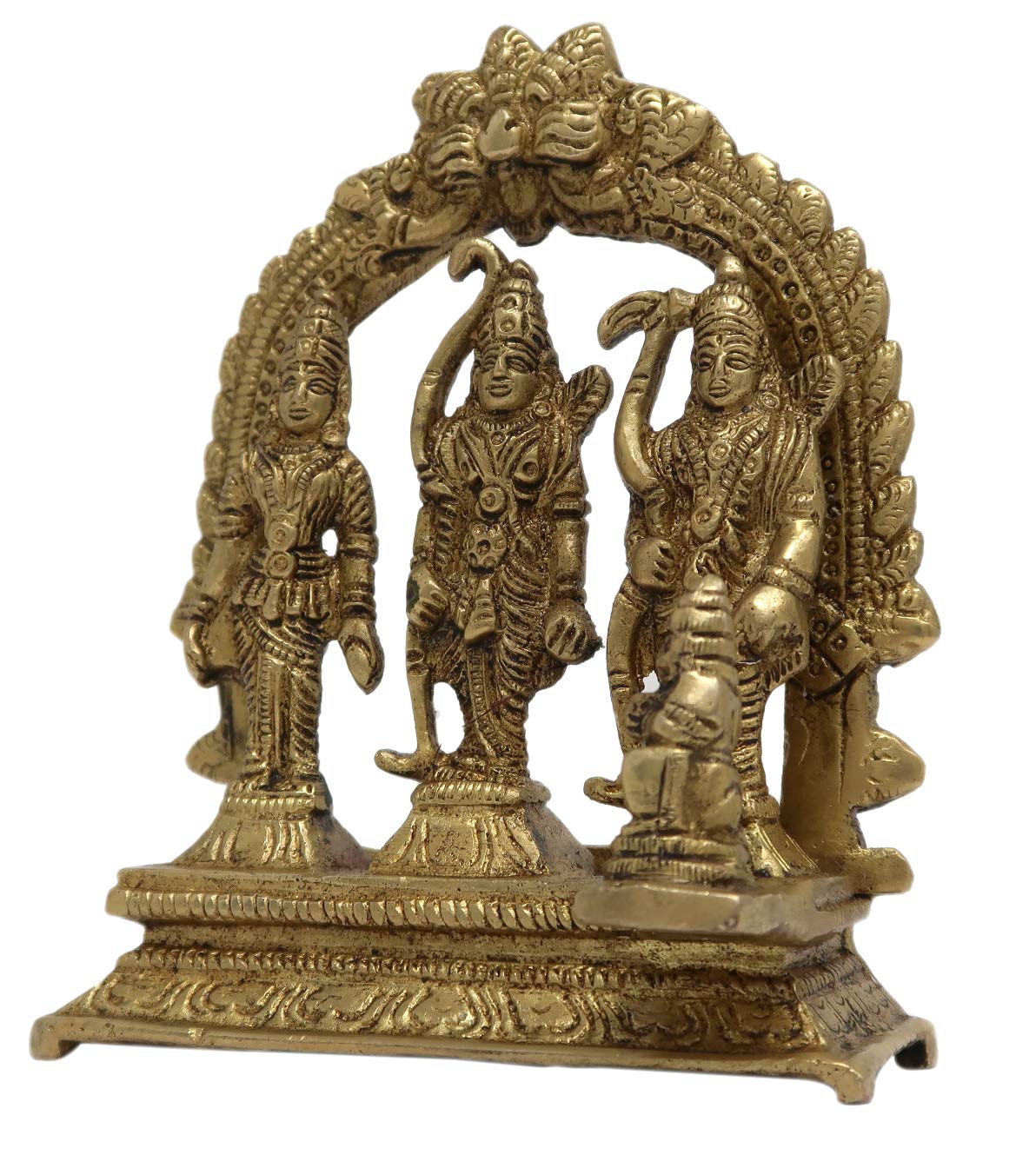 Brass Made Lord Ram Darbar Religious Indian Art Statue Idol Height 5 Inch