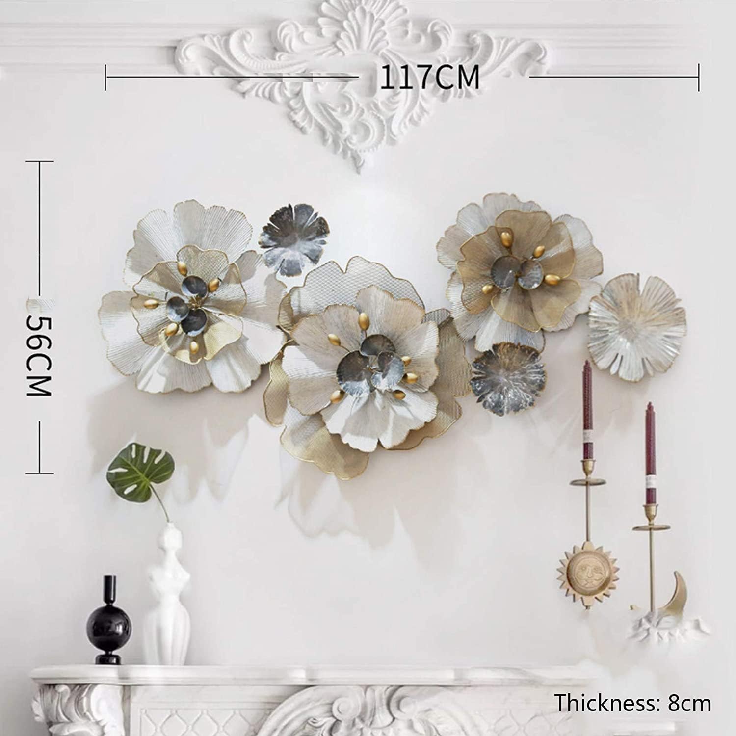 Luxury Metal Floral Wall Art-ArtyCraftz.com