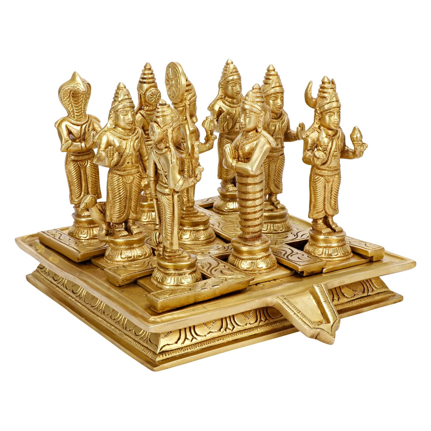 Brass Navagraha Statues – 9 Inch Antique Finish