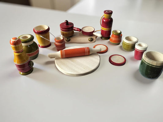 Handmade Wooden Etikoppaka Special Kitchen Set