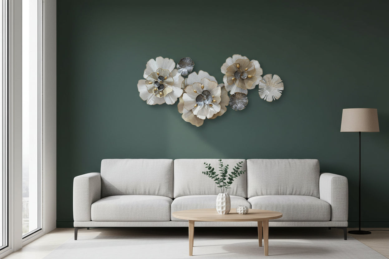 Luxury Metal Floral Wall Art-ArtyCraftz.com