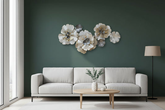 Luxury Metal Floral Wall Art-ArtyCraftz.com