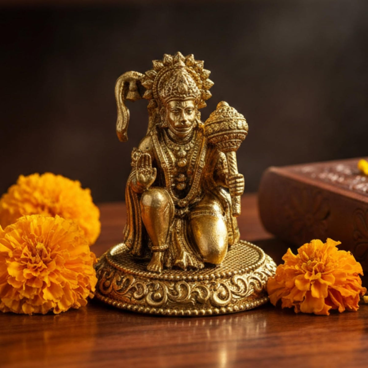 Brass Hanuman Idol for Daily Pooja Rituals