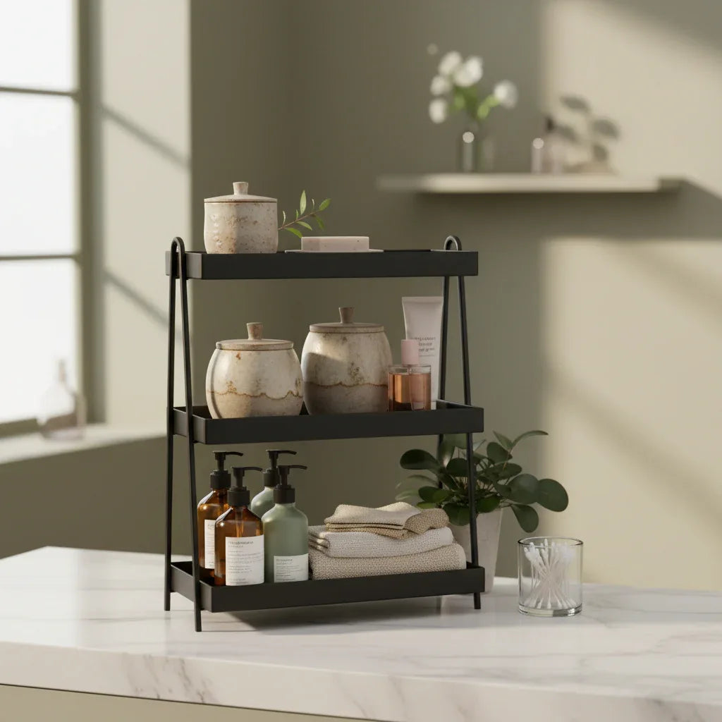 Metal Bathroom & Vanity Organizer Rack-ArtyCraftz.com