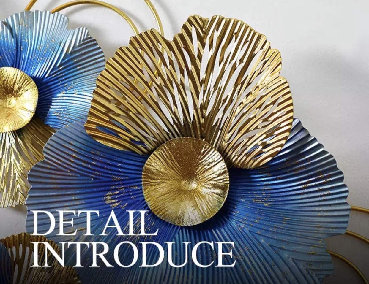 Showpieces for Living Room Metal Flower 3D wall decor