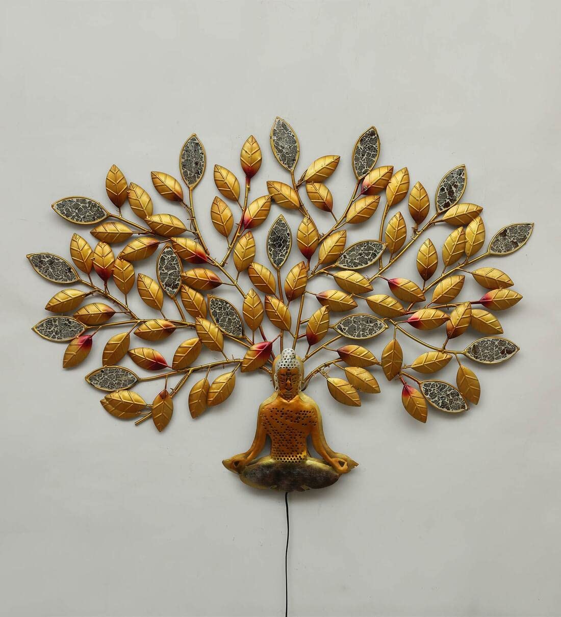 Handcrafted Metal Buddha Tree Wall Art