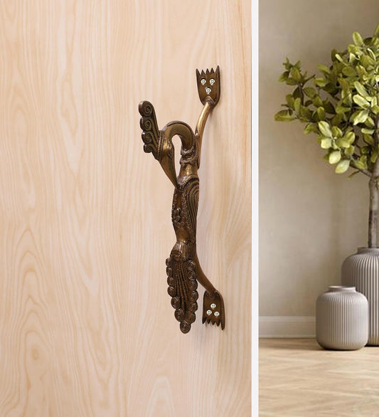 Brass Peacock Door Handle-ArtyCraftz.com