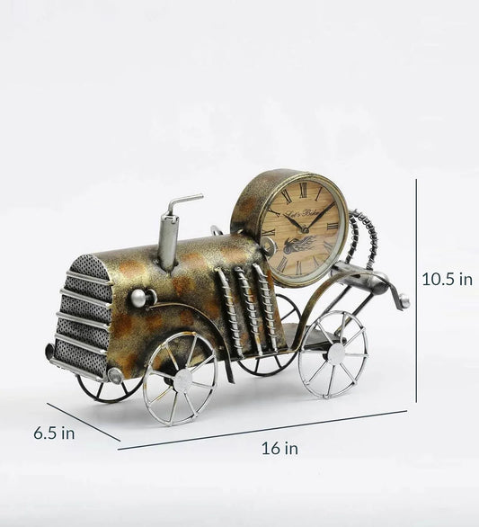 Antique Engine Clock Center Table Showpiece