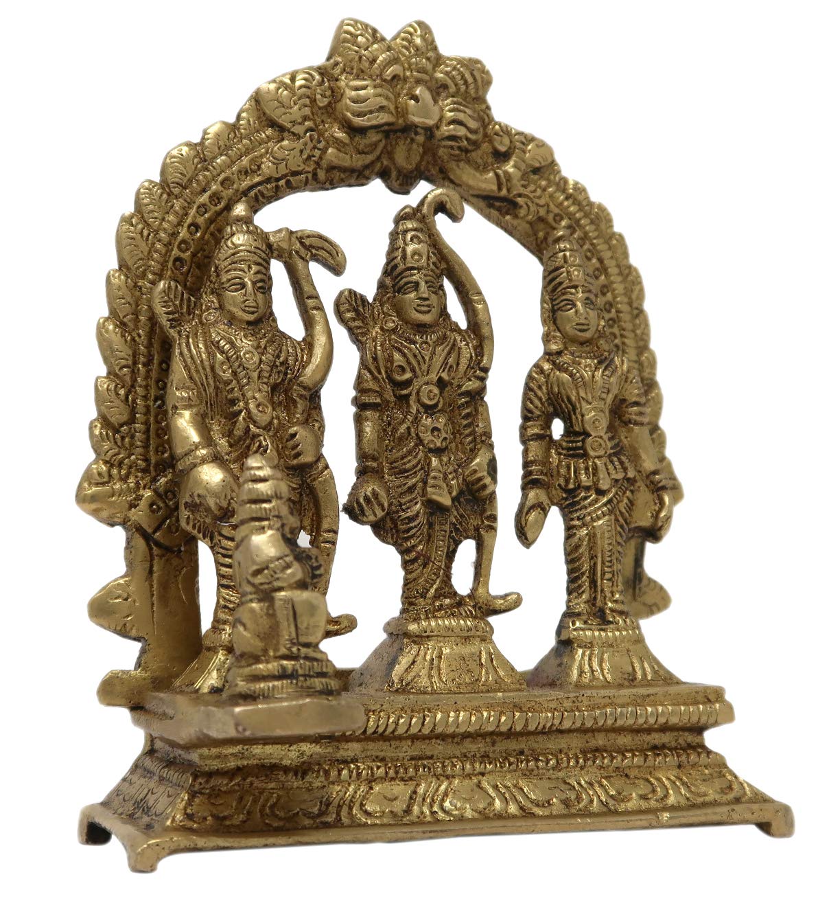 Brass Made Lord Ram Darbar Religious Indian Art Statue Idol Height 5 Inch