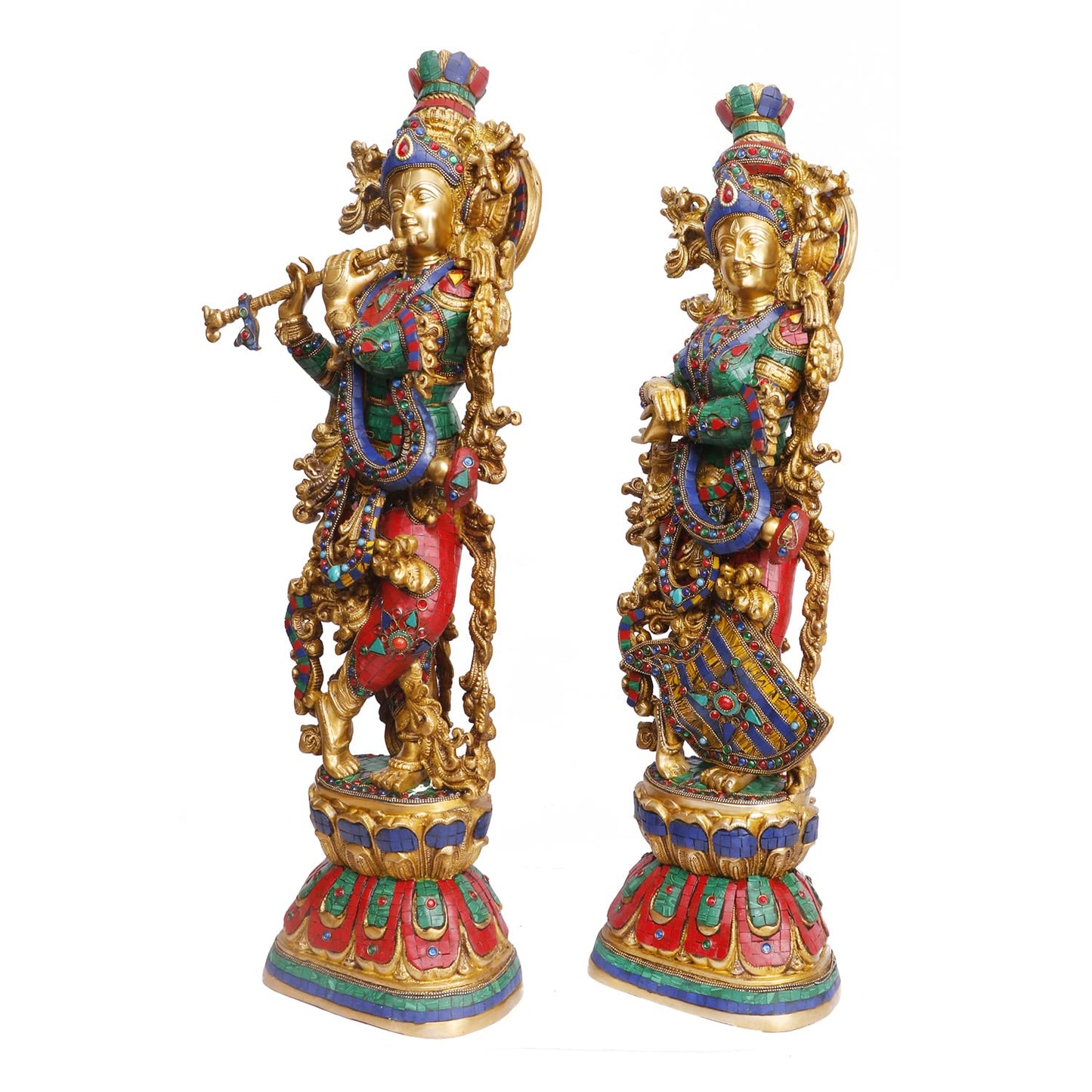 Big Size Radha Krishna Red Idol