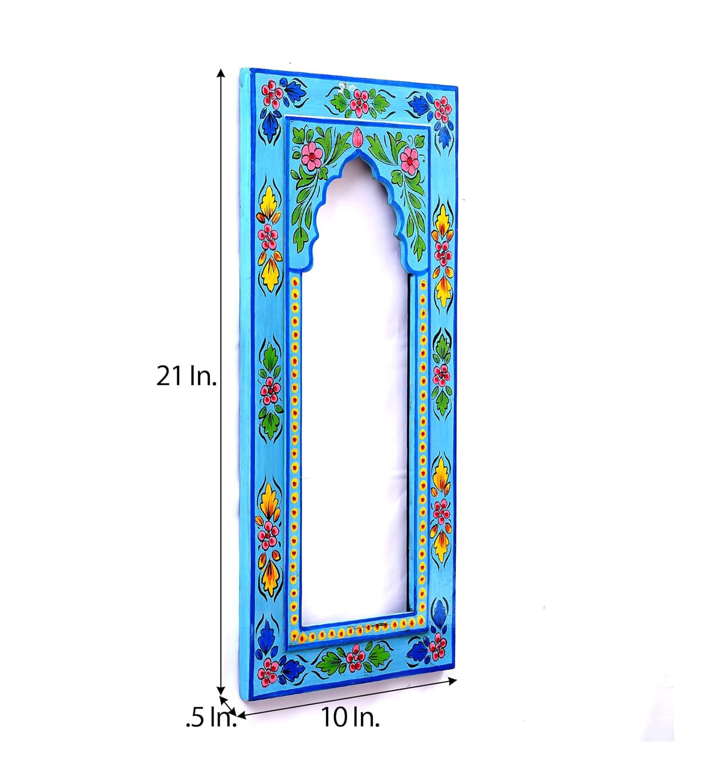 Handpainted Rectangle Blue Colour Jharokha Frame Wall Hanging