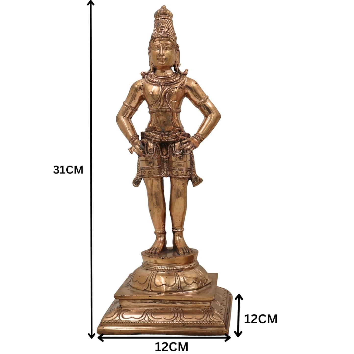 Bronze Vittala Rukmini Idol – 12.5 Inch Handcrafted Divine Pair