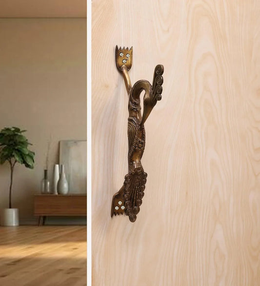 Brass Peacock Door Handle-ArtyCraftz.com