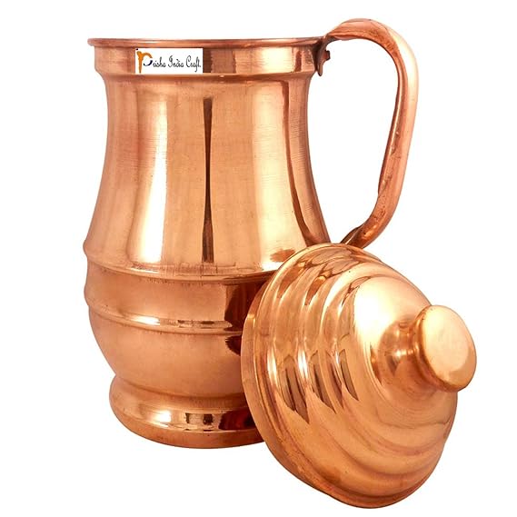 Pure Copper Maharaja Jug, 1800 ML Pitcher with 4 Tumbler Volume 300 ML