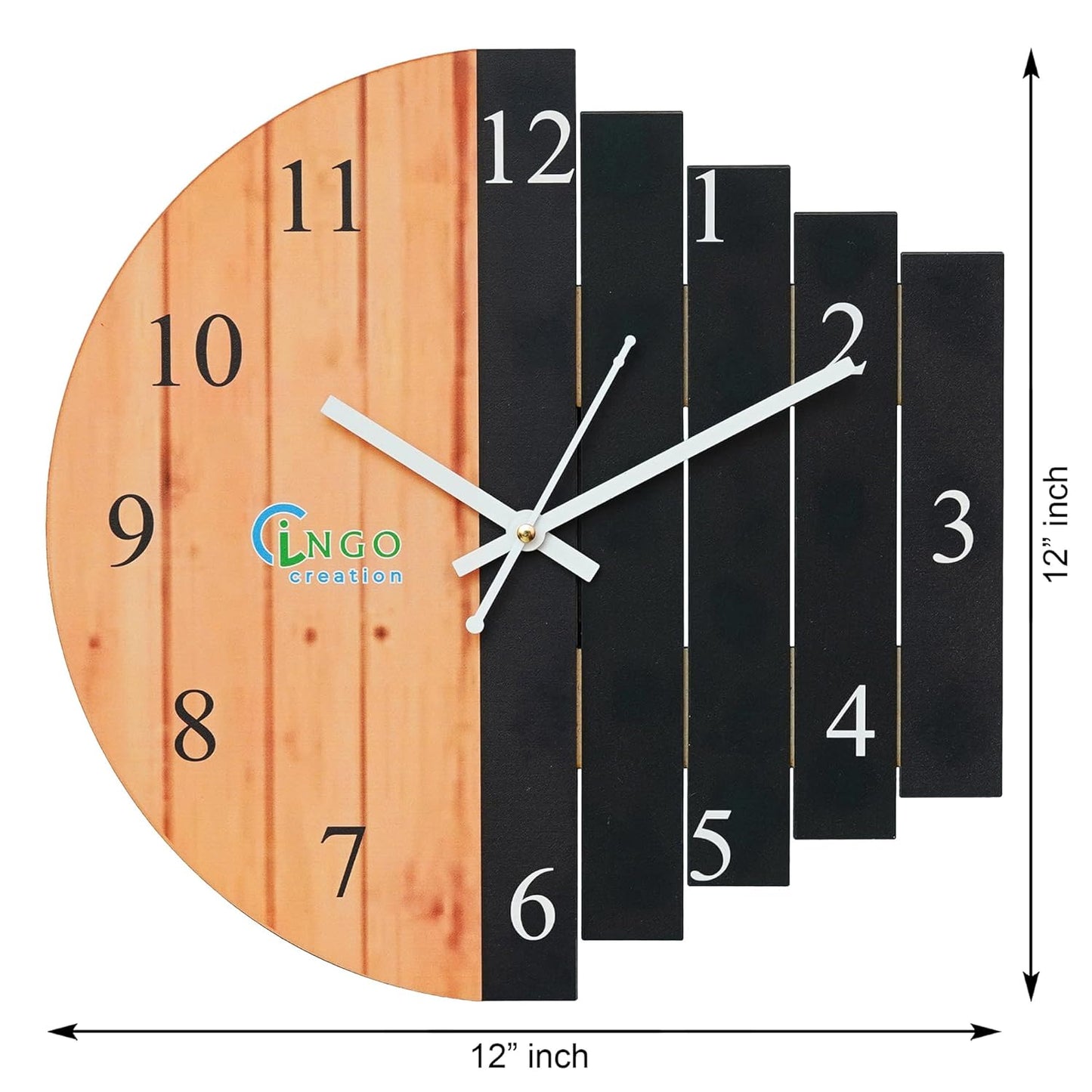 Antique Geometric Wood Wall Clock