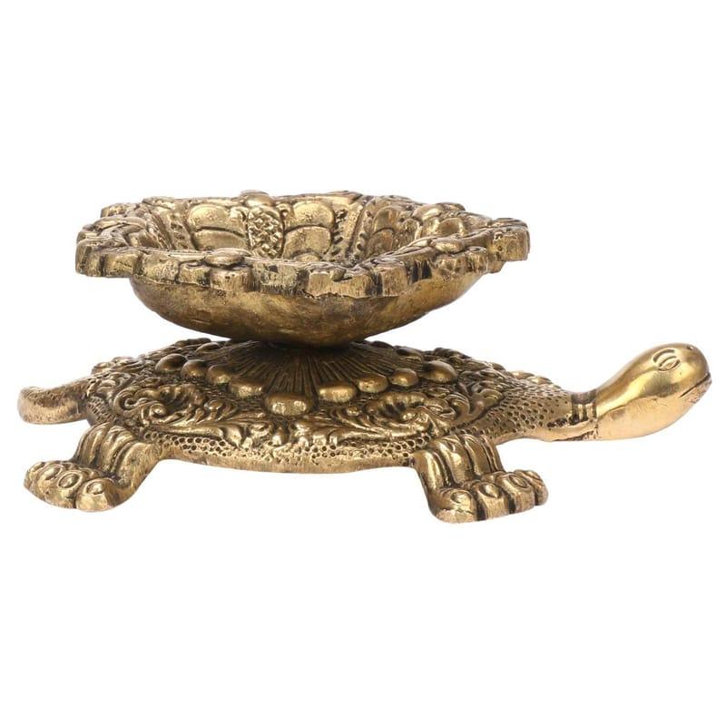 Brass Tortoise Diya Oil Lamp Vastu-ArtyCraftz.com