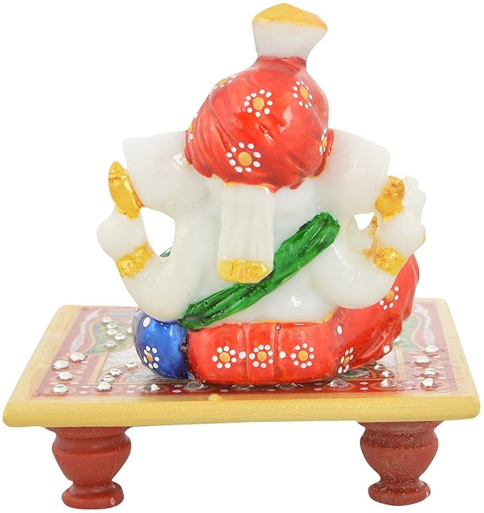 Marble Chowki Ganesh (10 cm x 10 cm)