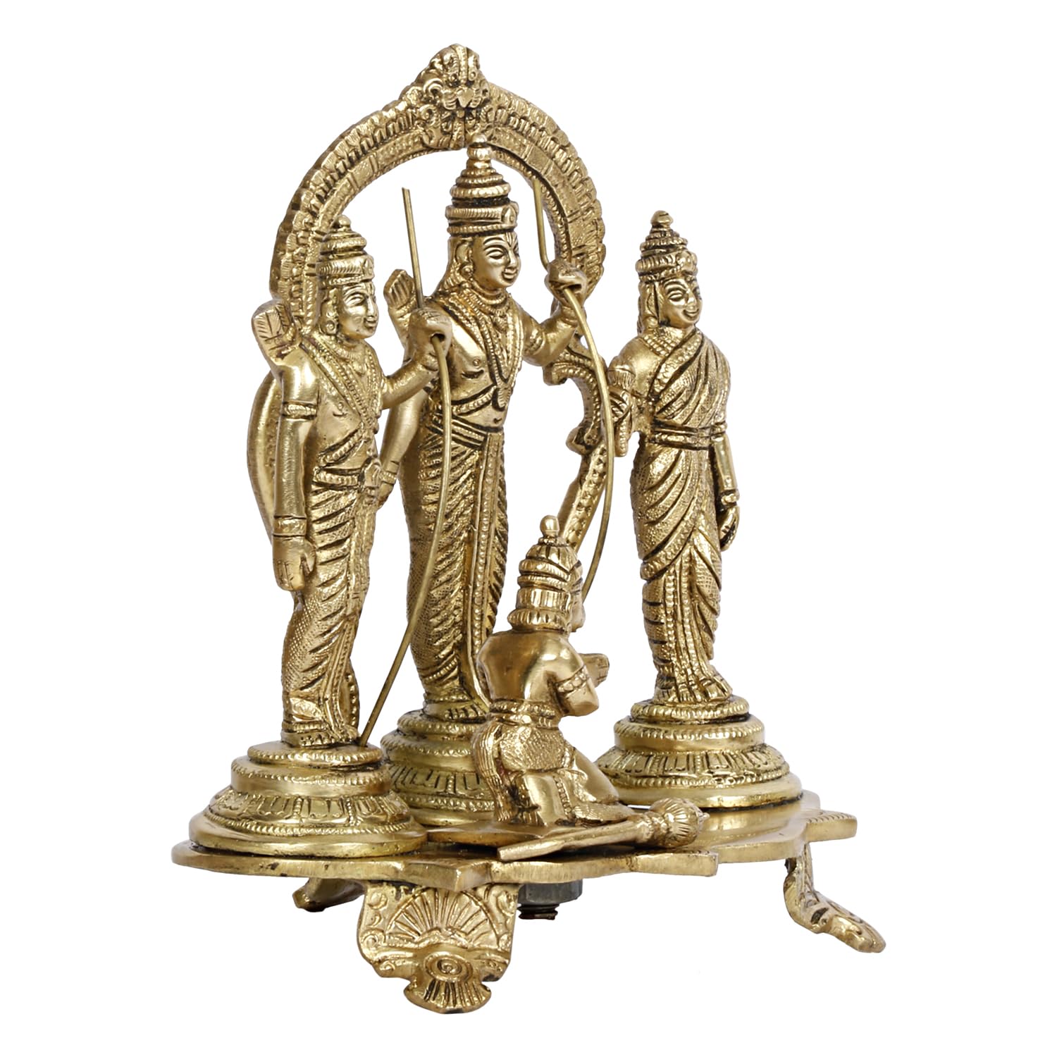Brass Ram Sita Lakshman and Hanuman in Darbar Side View