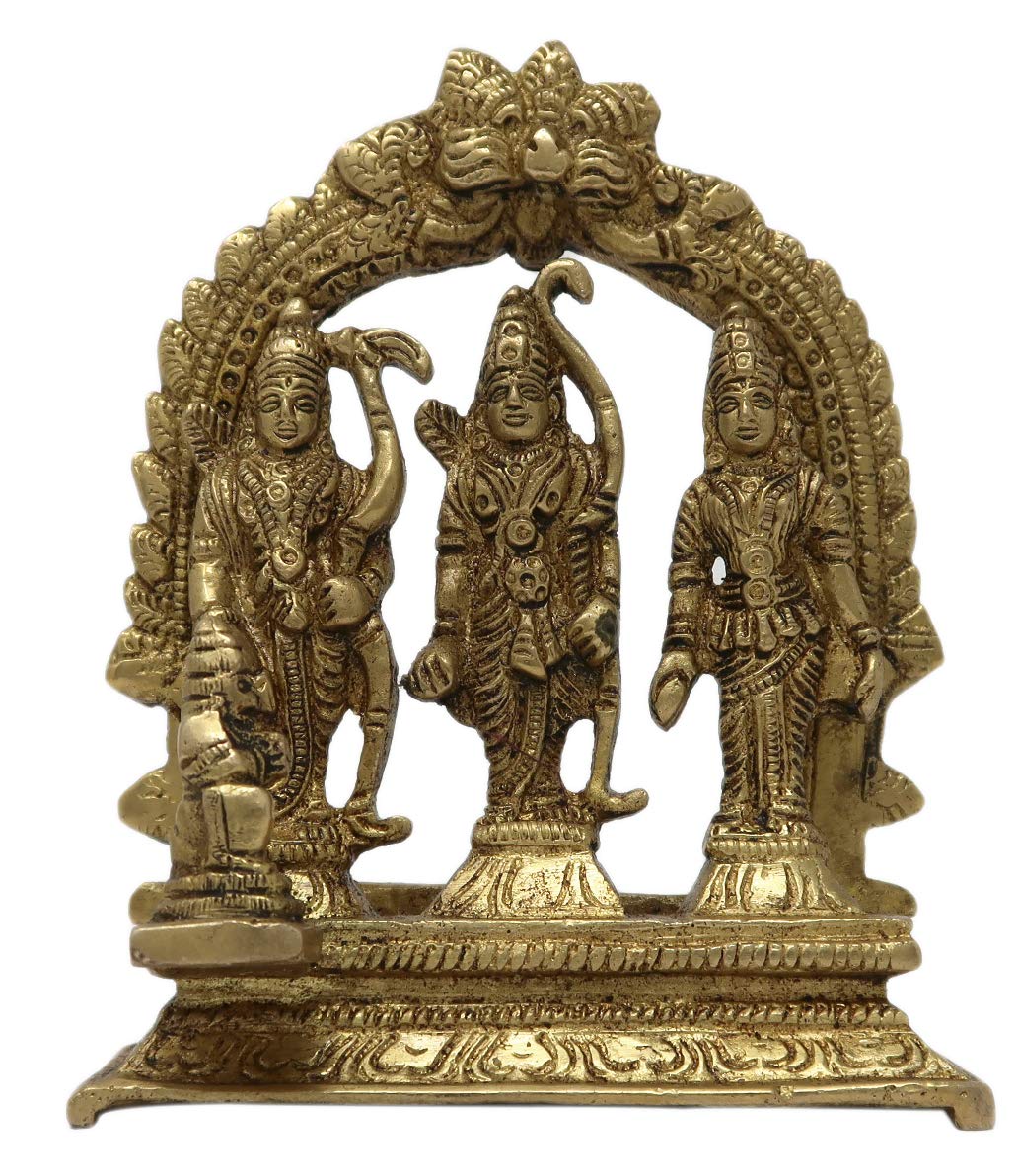 Brass Made Lord Ram Darbar Religious Indian Art Statue Idol Height 5 Inch