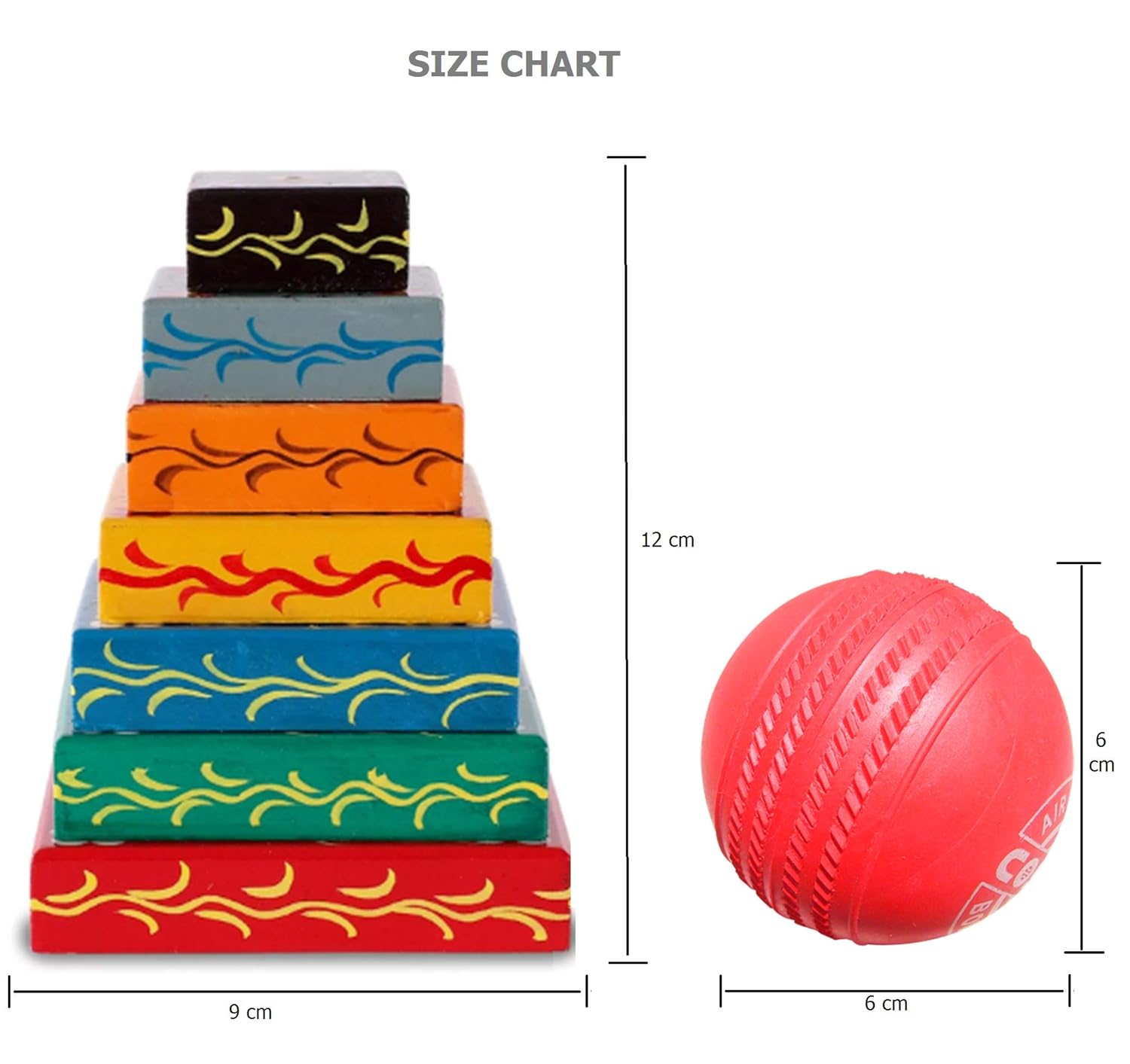 Wooden Rainbow Stacking Toy with Ball - ArtyCraftz.com