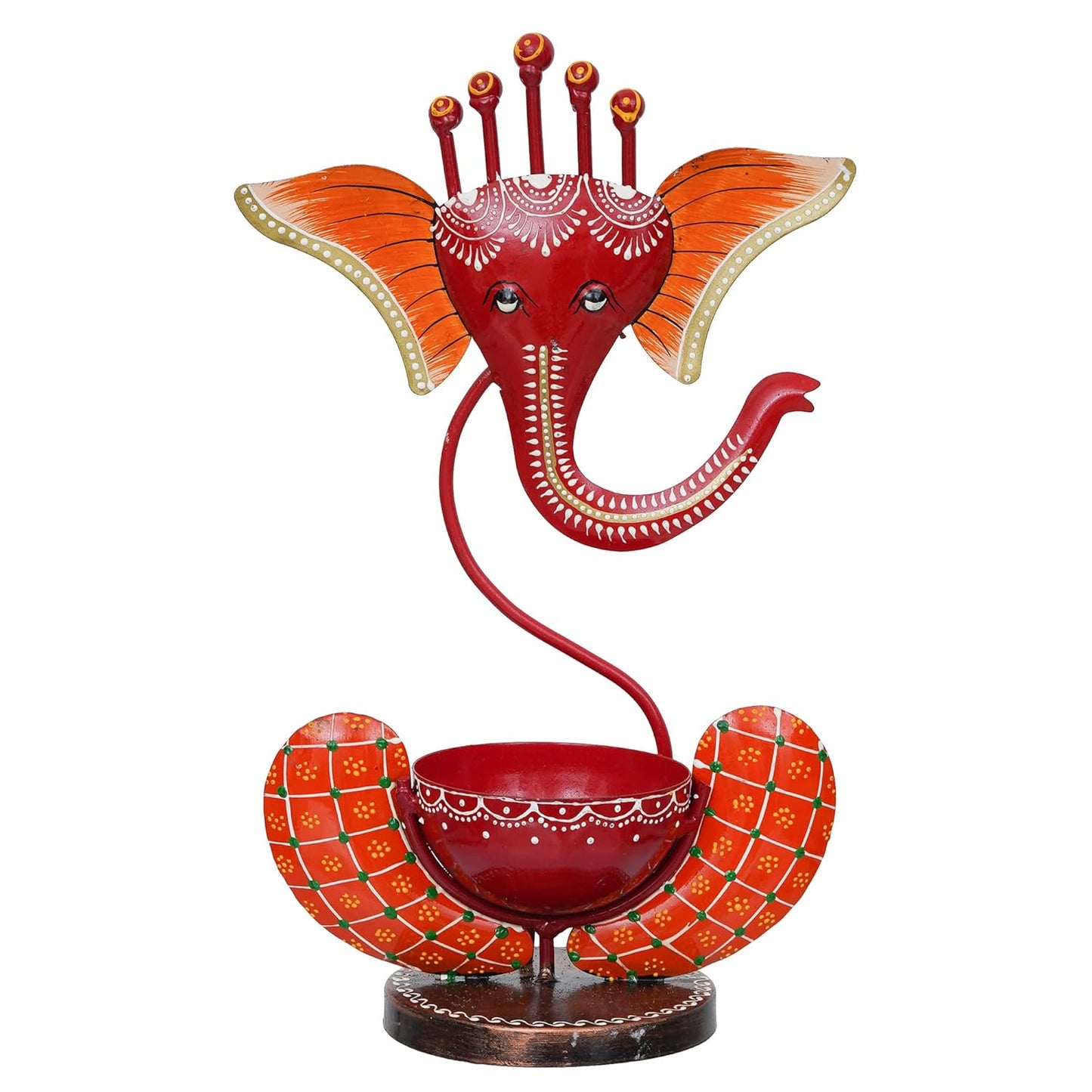 Handcrafted Iron Lord Ganesha T-Light Candle Holder