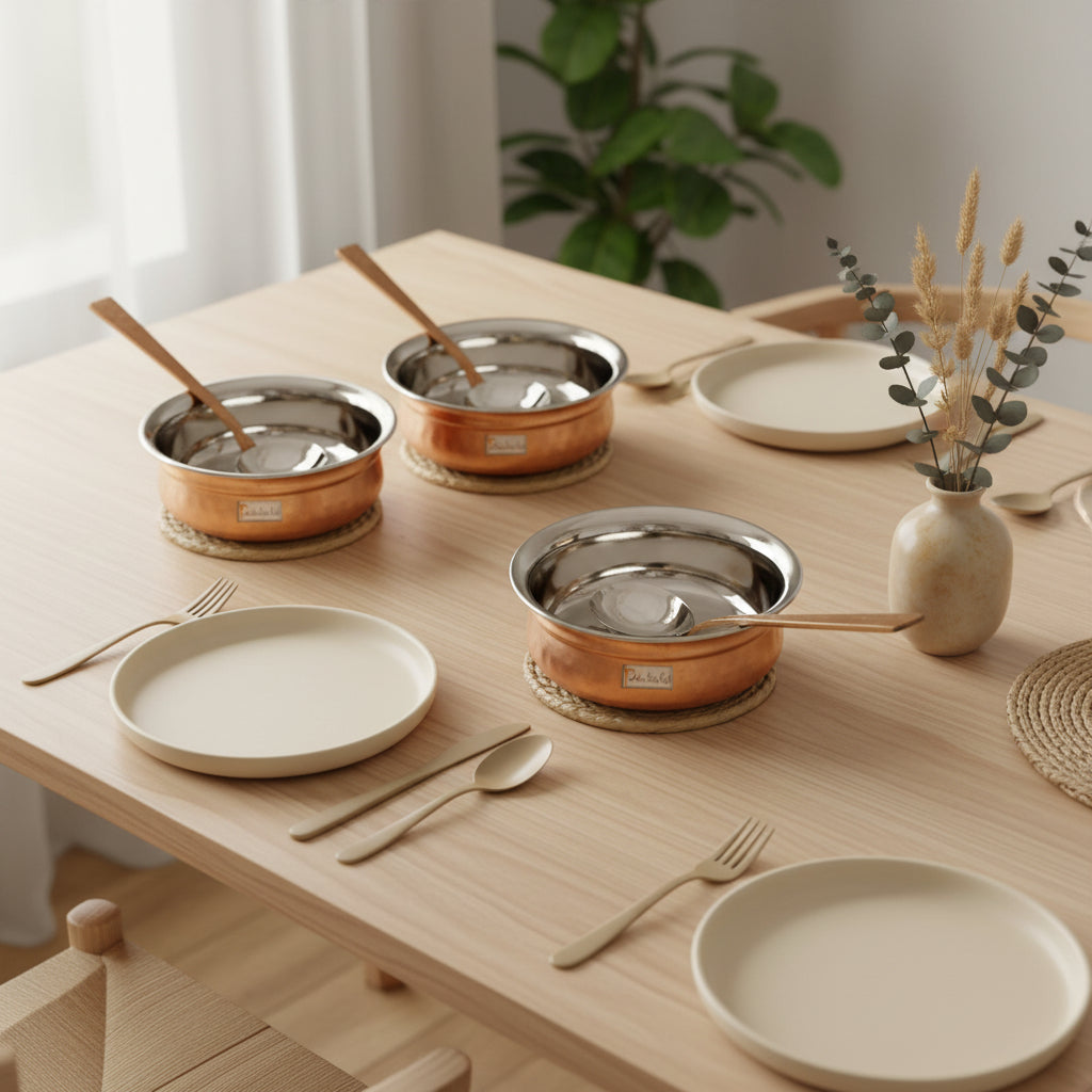 Copper Stainless Steel Serving Bowl Handi-ArtyCraftz.com-