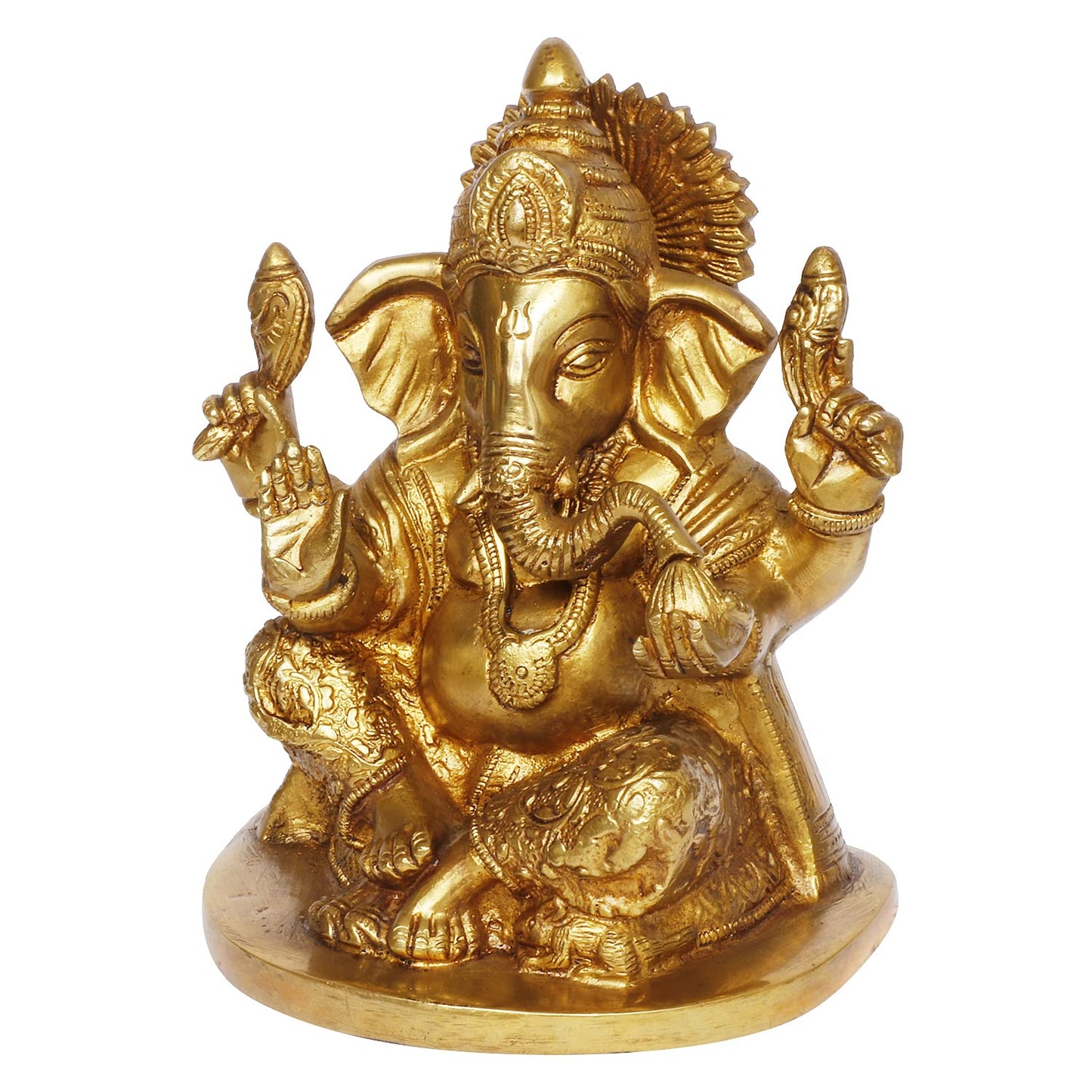 Brass Sitting Ganesha Murti