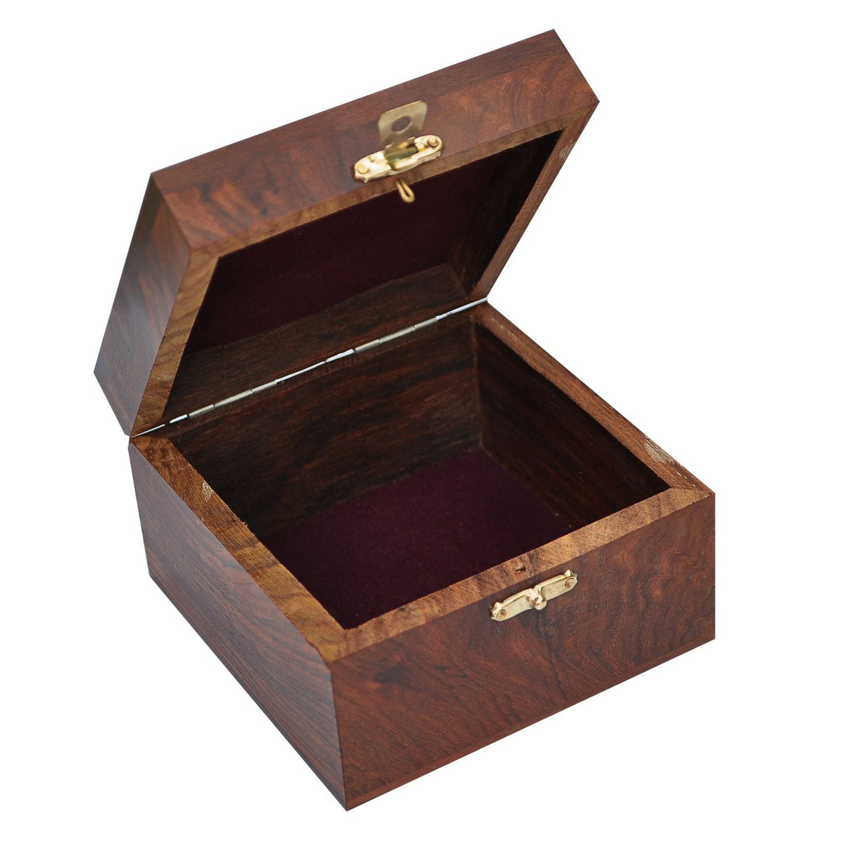 Wooden Brass Inlay Elephant Design Jewelry Box - Set of 4