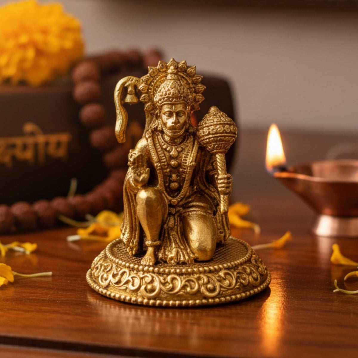Brass Hanuman Idol for Daily Pooja Rituals