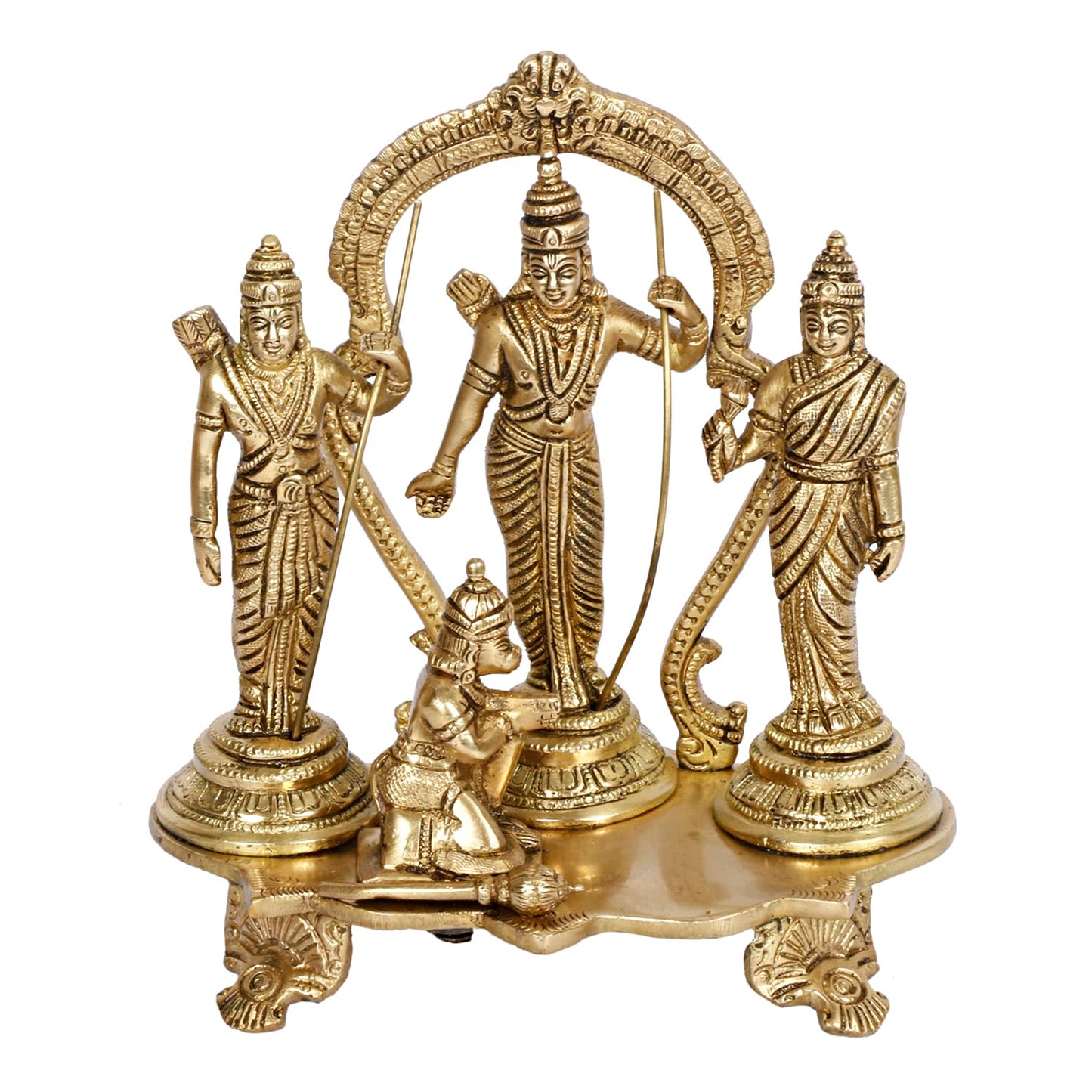 Brass Ram Sita Lakshman and Hanuman in Darbar Top View